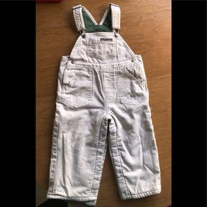 24mo Beige/Green warm overalls with pockets